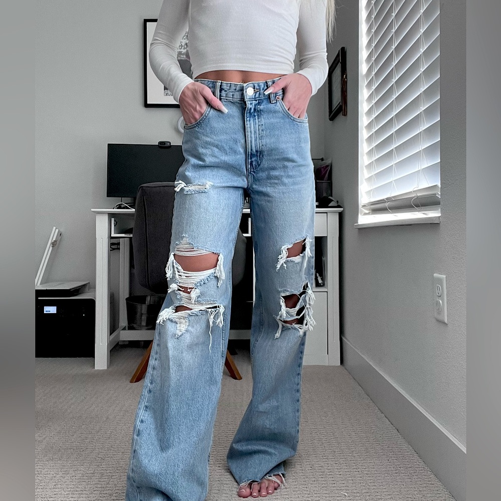 Zara High Waisted Flared Jeans